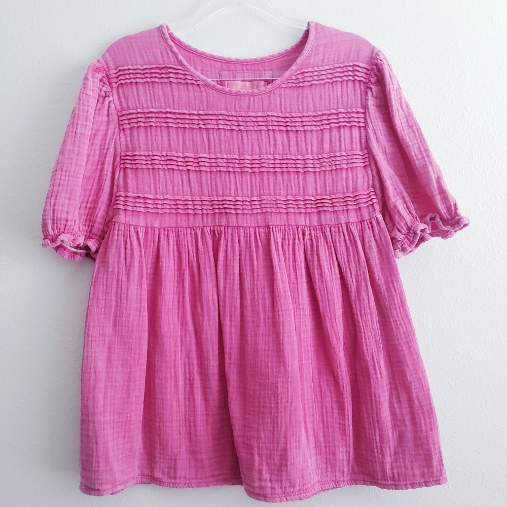 Simply Southern Babydoll Textured Short Sleeve Blouse